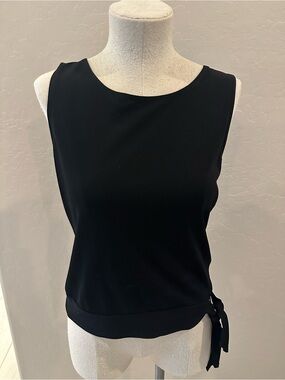 Josephine Chaus Black Sleeveless Tie-Hem Tank